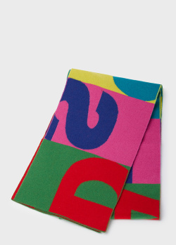 Разноцветный шарф Dsquared2 с логотипом, фото